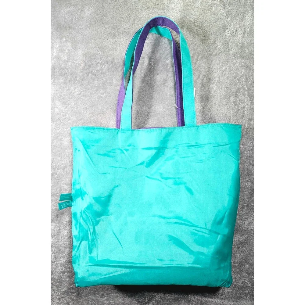 NWT Clinique Reversible Purple Teal Tote Bag Sz 13'x15'